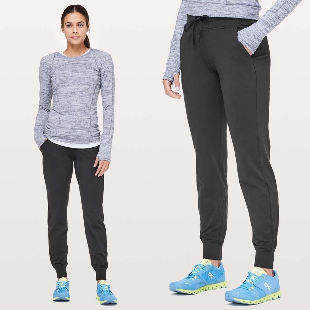 Lululemon • Ready To Rulu Pant *29" jogger black knit drawstring waist pull on